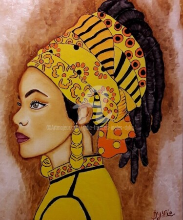 Painting titled "Noble Africaine" by Lydie Frances-Ingles (dylie), Original Artwork, Oil