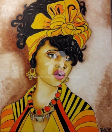 Schilderij getiteld "Beauté africaine" door Lydie Frances-Ingles (dylie), Origineel Kunstwerk, Olie