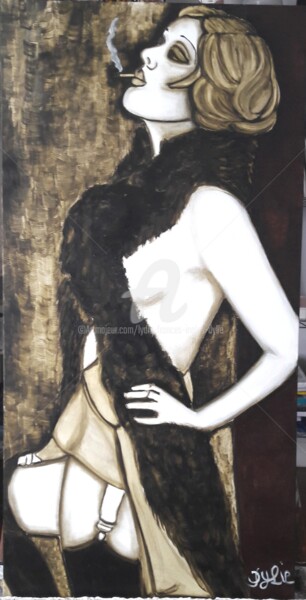 Peinture intitulée "Cabaret (années fol…" par Lydie Frances-Ingles (dylie), Œuvre d'art originale, Huile Monté sur Châssis e…