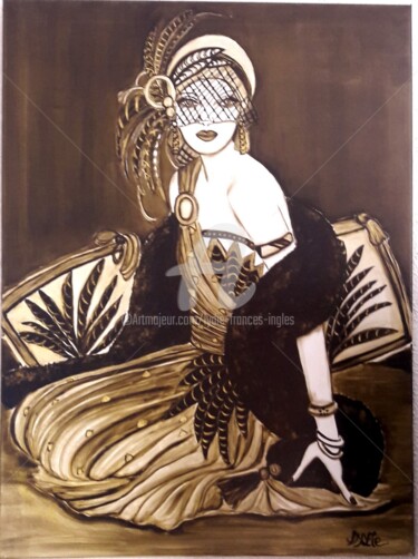 Painting titled "beauté 1930" by Lydie Frances-Ingles (dylie), Original Artwork, Oil