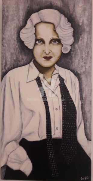 Peinture intitulée "Femme des années fo…" par Lydie Frances-Ingles (dylie), Œuvre d'art originale, Huile Monté sur Châssis e…