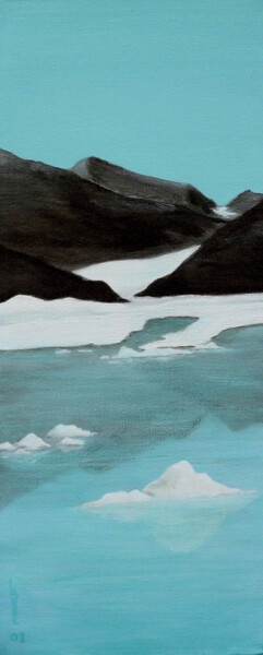 Painting titled "GLACIER" by Lydie Lanoe, Original Artwork, Oil