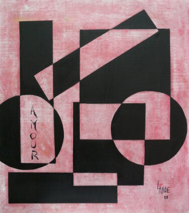 Painting titled "AMOUR" by Lydie Lanoe, Original Artwork, Acrylic