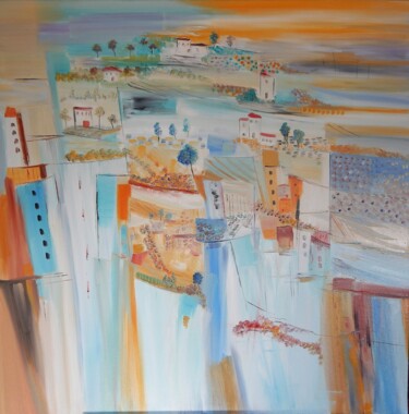 Painting titled "D'une promenade à l…" by Lydie Massou, Original Artwork, Oil