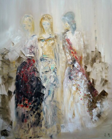 Peinture intitulée "ELLES" par Lydie Massou, Œuvre d'art originale, Huile Monté sur Châssis en bois