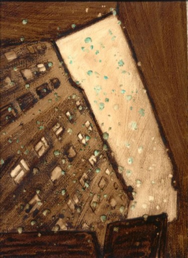Peinture intitulée "Neige 1" par Lydie Lapalud, Œuvre d'art originale, Encre