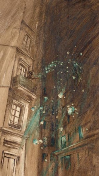 Peinture intitulée "La souffleuse" par Lydie Lapalud, Œuvre d'art originale, Encre