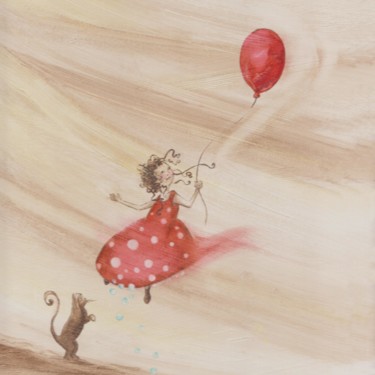 Peinture intitulée "ballon-2.jpg" par Lydie Lapalud, Œuvre d'art originale, Encre