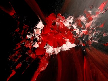 Peinture intitulée "Rouge éclat" par Lydie Lassave, Œuvre d'art originale, Acrylique