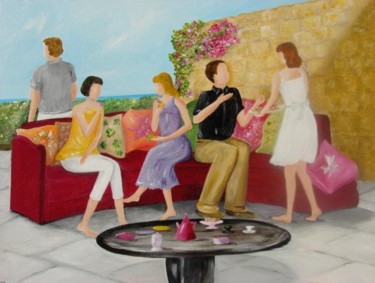 Painting titled "Entre Amis #artists…" by Lyl, Original Artwork, Acrylic