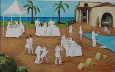 Peinture intitulée "Une fête en blanc" par Lyl, Œuvre d'art originale