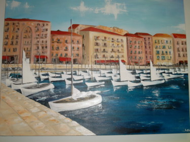 Peinture intitulée "port de Nice" par Lyl, Œuvre d'art originale