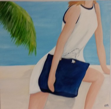 Peinture intitulée "le sac bleu #artist…" par Lyl, Œuvre d'art originale, Acrylique