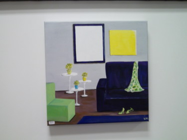 Peinture intitulée "le foulard vert" par Lyl, Œuvre d'art originale, Acrylique