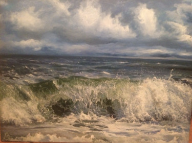 Painting titled "Волны/ waves" by Kris, Original Artwork, Oil