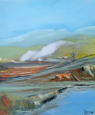 Painting titled "PAYSAGE 4" by 'Lyn', Original Artwork, Oil