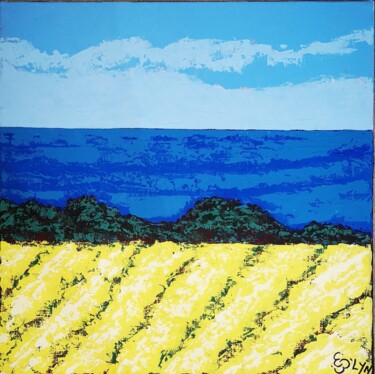 Painting titled "Champ de colza" by 'Lyn', Original Artwork, Acrylic