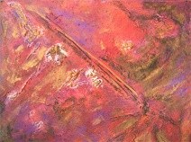 Painting titled "Volcan" by Lynch, Original Artwork, Oil