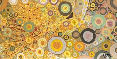 Картина под названием "Lotus" - Lynda Gagnon, Подлинное произведение искусства, Акрил