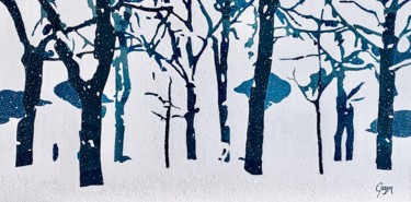 Peinture intitulée "Poésie hivernale /…" par Lynda Gagnon, Œuvre d'art originale, Acrylique