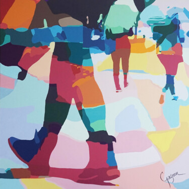 Pintura titulada "Carrefour" por Lynda Gagnon, Obra de arte original, Acrílico