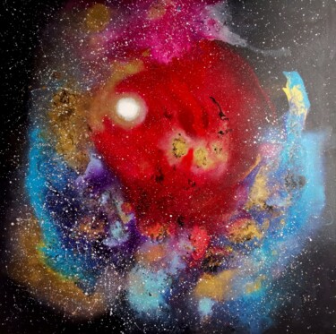 Painting titled "Cosmos: Throne" by Lynda Stevens, Original Artwork, Acrylic