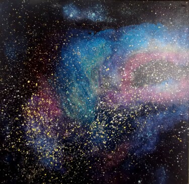 Malarstwo zatytułowany „Indigo Spectrum neb…” autorstwa Lynda Stevens, Oryginalna praca, Akryl