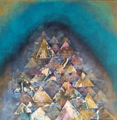 Collages intitulée "Dreaming Pyramids" par Lynda Stevens, Œuvre d'art originale, Collages