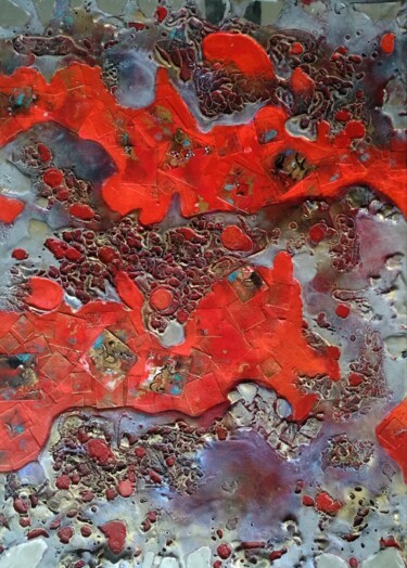 Painting titled "Lava Fields" by Lynda Stevens, Original Artwork, Acrylic