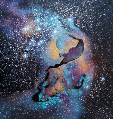 Peinture intitulée "Cosmos: bright stars" par Lynda Stevens, Œuvre d'art originale, Acrylique