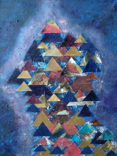 Κολάζ με τίτλο "Ascending Triangles…" από Lynda Stevens, Αυθεντικά έργα τέχνης, Κολάζ