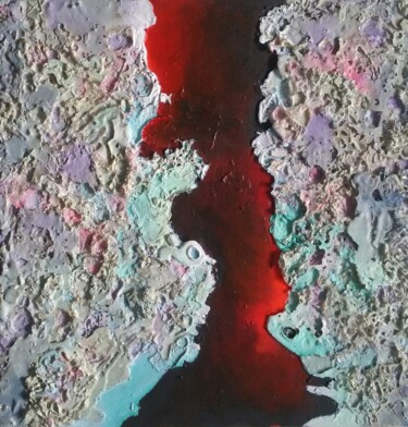 Painting titled "Fissure 1" by Lynda Stevens, Original Artwork, Acrylic