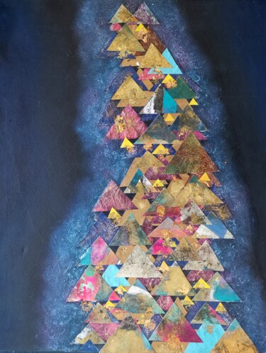 Collagen mit dem Titel "March of midnight t…" von Lynda Stevens, Original-Kunstwerk, Collagen