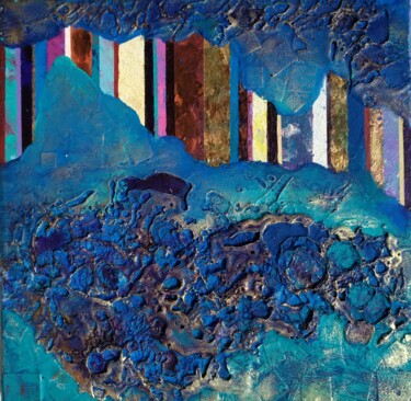 Collagen mit dem Titel "Buried Columns" von Lynda Stevens, Original-Kunstwerk, Collagen