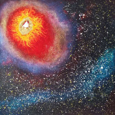 Painting titled "Dying Star" by Lynda Stevens, Original Artwork, Acrylic