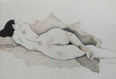Tekening getiteld "Woman, rear" door Lynda Stevens, Origineel Kunstwerk, Potlood
