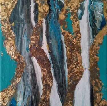 Collages titled "Flow" by Lynda Stevens, Original Artwork, Collages