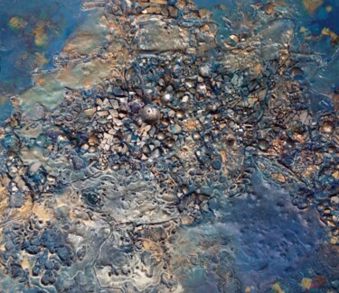 Κολάζ με τίτλο "Blue Planet" από Lynda Stevens, Αυθεντικά έργα τέχνης, Κολάζ