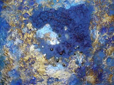 Collages intitulée "Royal Blue" par Lynda Stevens, Œuvre d'art originale, Collages