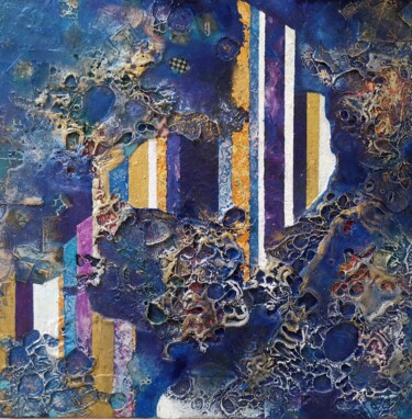 Painting titled "City Mirage" by Lynda Stevens, Original Artwork, Acrylic