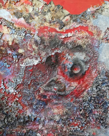Painting titled "Volcano" by Lynda Stevens, Original Artwork, Acrylic