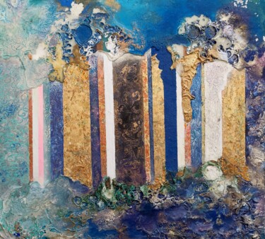 Malerei mit dem Titel "Vanishing Towers" von Lynda Stevens, Original-Kunstwerk, Acryl
