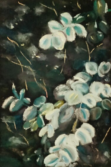 Malerei mit dem Titel "Im Wald" von Lyndwoorm, Original-Kunstwerk, Pastell