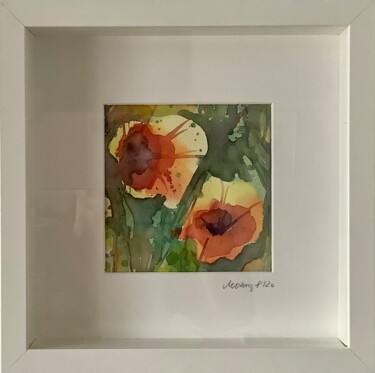 Malerei mit dem Titel "Mohn I-V" von Lyndwoorm, Original-Kunstwerk, Aquarell