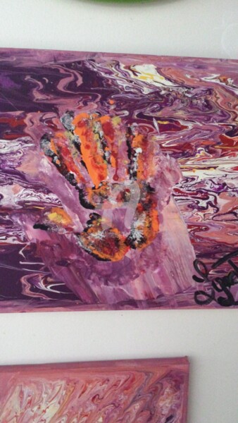 Painting titled "put my hand in the…" by Lynej, Original Artwork