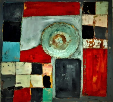 Pittura intitolato "carrés gris" da Lyne Mangin, Opera d'arte originale, Acrilico