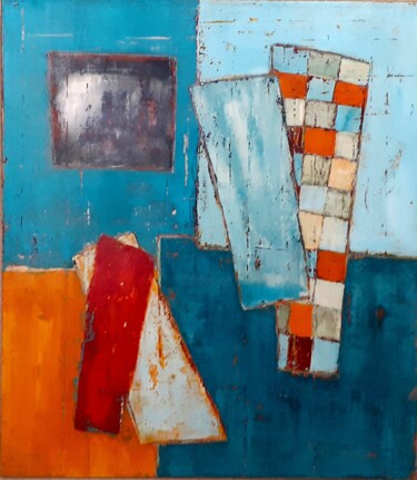 Malerei mit dem Titel "rectangles" von Lyne Mangin, Original-Kunstwerk, Acryl Auf Holzplatte montiert