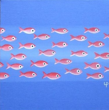 Painting titled "Shoal of Red Fish" by Lynette Pike, Original Artwork