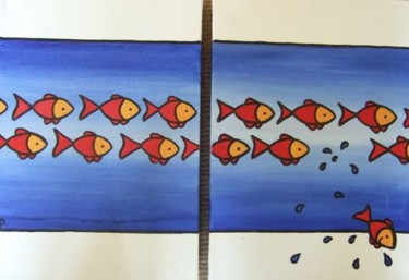 Painting titled "Escaping the Shoal" by Lynette Pike, Original Artwork
