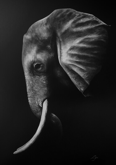 Peinture intitulée "Éléphant" par Lÿnn, Œuvre d'art originale, Acrylique